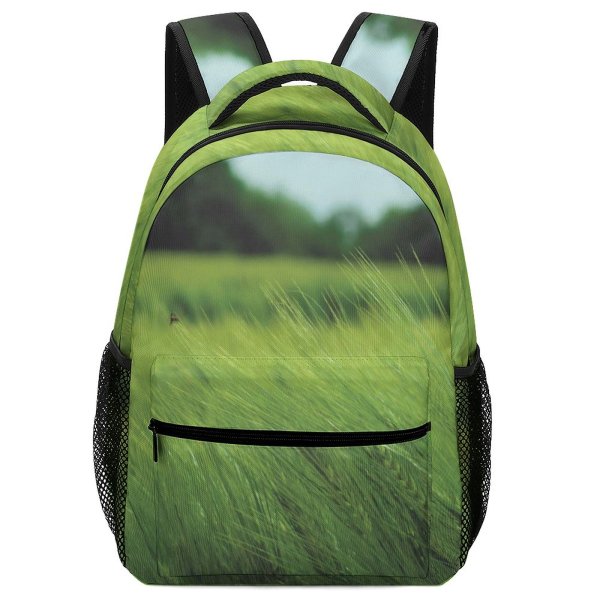 yanfind Children's Backpack Grass Plant Field Grassland Outdoors Lamadelaine Luxembourg Birds  Forest Wind Wheat Preschool Nursery Travel Bag