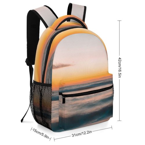 yanfind Children's Backpack Coast Ocean Sea Beach Sky Sunrise Sunset Santa Monica United States Outdoors Preschool Nursery Travel Bag