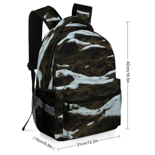 yanfind Children's Backpack Ground Tree Plant Grey Trunk Birds Rock Snow Sand Hills Abstract Natural Preschool Nursery Travel Bag