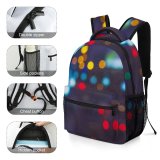 yanfind Children's Backpack  Focus Magic Time Shining Illuminated Lights Colorful Luminescence Abstract Round Bokeh Preschool Nursery Travel Bag