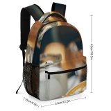 yanfind Children's Backpack  Focus Delicious Design Caffeine Cup Wood Mug Table Wooden Drinks Glass Preschool Nursery Travel Bag