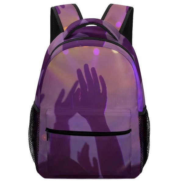 yanfind Children's Backpack  Festival Rap Entertainment  Performance Lights Nightclub Club Fans Hands Crowd Preschool Nursery Travel Bag