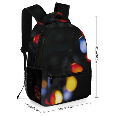 yanfind Children's Backpack Blurred Dark Design Light Illuminated Lights Bulbs Preschool Nursery Travel Bag