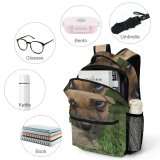 yanfind Children's Backpack Dogs Puppies Closeups Dog Vertebrate Canidae Mouth Cur Carnivore Snout Puppy Grass Preschool Nursery Travel Bag