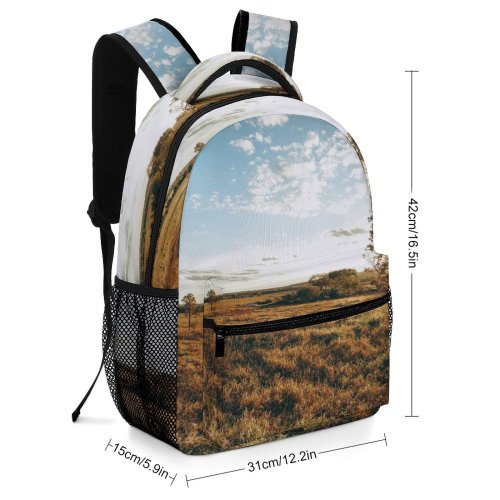 yanfind Children's Backpack Landscape Savanna Plant Wilderness Pictures Grassland Outdoors Stock Free Land Field Preschool Nursery Travel Bag