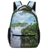 yanfind Children's Backpack Amazing Beautiful Flowing Forest Scenery Clouds Adventure Waterfalls Travel Sight Peaceful Tranquil Preschool Nursery Travel Bag