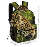 yanfind Children's Backpack Leopard Big Carnivore Grass Wild  Outdoors Felidae Whiskers Hunter Wildlife Focus Preschool Nursery Travel Bag
