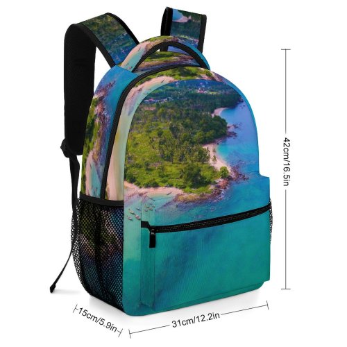 yanfind Children's Backpack Bay Beautiful Sand Koh Vacation Lanta Landscape Travel Island Beach Turquoise Watercrafts Preschool Nursery Travel Bag