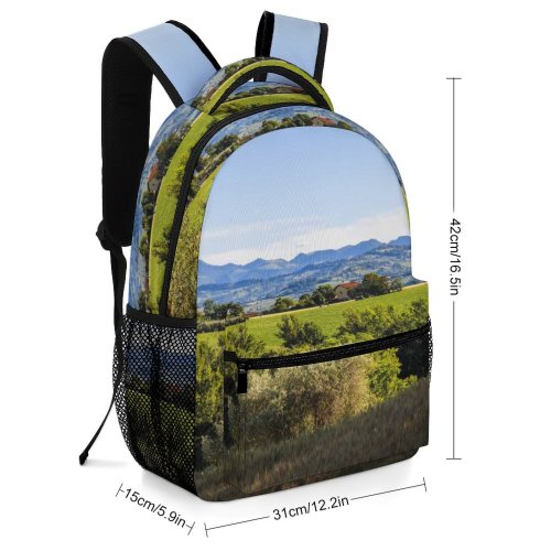yanfind Children's Backpack Field Grassland Outdoors Countryside Farm Rural Meadow Pasture Ranch Grass Plant Stock Preschool Nursery Travel Bag