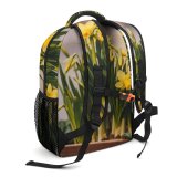 yanfind Children's Backpack  Plant Flowers Potted Daffodil Wooden Buds Growth Blooming Outdoors Flora Spring Preschool Nursery Travel Bag
