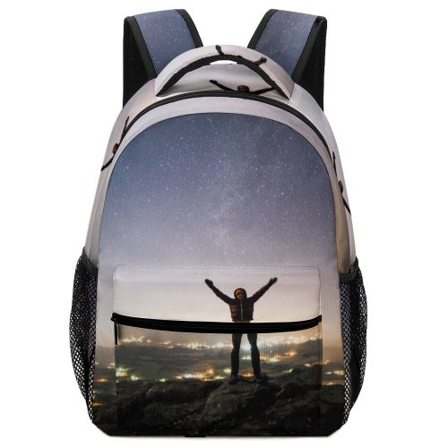 yanfind Children's Backpack Adventure Evening Silhouette Milky Astronomy Way Outdoors Exposure Cosmos Preschool Nursery Travel Bag