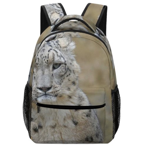 yanfind Children's Backpack Leopard Big Carnivore Grass Wild  Outdoors Portrait Hunter Whiskers Wildlife Irbis Preschool Nursery Travel Bag