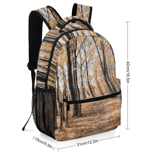 yanfind Children's Backpack Autumn Foliage Path Outdoors Forest Scenic Woods Trees Season Fall Leaves Preschool Nursery Travel Bag