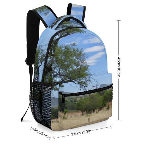 yanfind Children's Backpack Landscape Savanna Horizon Countryside Brazil Forest Creative Pictures Grassland Paraíba Outdoors Preschool Nursery Travel Bag