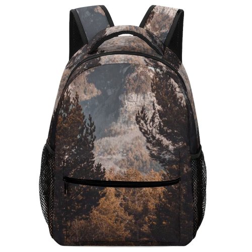 yanfind Children's Backpack Abies Road Pine Plant Spruce Pictures Outdoors Unsaturated Tree Fir Preschool Nursery Travel Bag