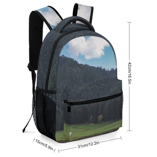 yanfind Children's Backpack Field Outdoors Grassland Sheep Countryside Farm Grazing Meadow Pasture Ranch Rural Abies Preschool Nursery Travel Bag