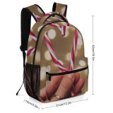 yanfind Children's Backpack  Bokeh Focus Christmas Candy Glisten Shallow Round Shining Heart Sparkling Cane Preschool Nursery Travel Bag