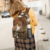 yanfind Children's Backpack Young Grass Pet Wild Outdoors Kitten Portrait Tabby Wildlife Cute Little Face Preschool Nursery Travel Bag