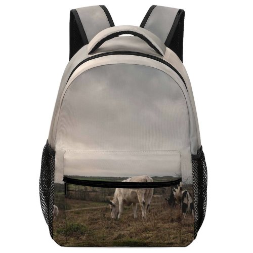 yanfind Children's Backpack Cattle Cow Field Outdoors Grassland Sheep Countryside Rural Pasture Meadow Farm Ranch Preschool Nursery Travel Bag