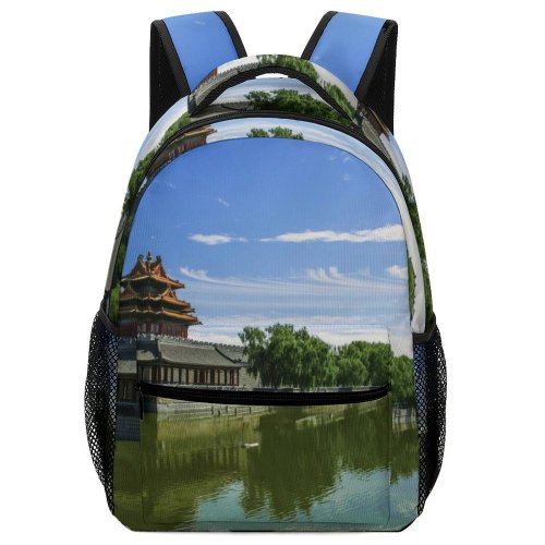 yanfind Children's Backpack Forbidden Tourist City Historical Landscape Destination Daylight Travel Building River Outdoors Preschool Nursery Travel Bag