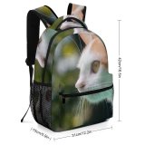 yanfind Children's Backpack Young Pet Portrait Whiskers Cute Focus  Adorable Staring Furry Bokeh Cat Preschool Nursery Travel Bag