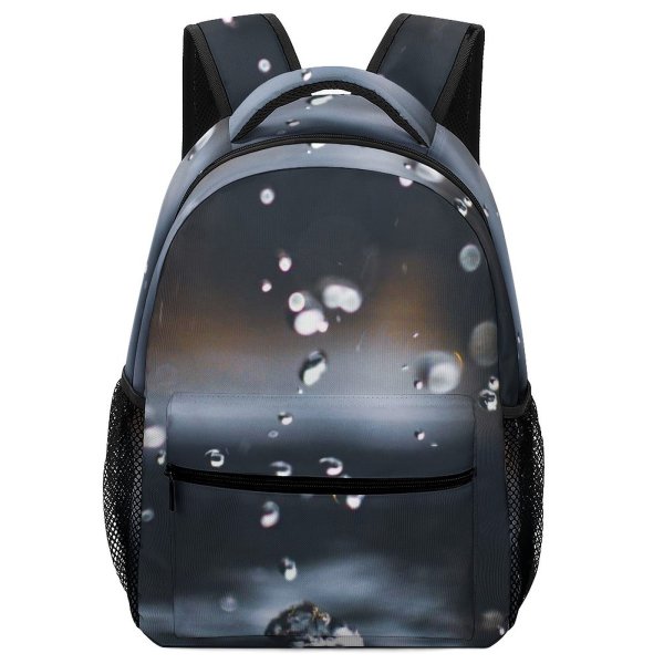 yanfind Children's Backpack Dark Time Lapse Waterdrops Light Drop Ripples Puddle Outdoors Raindrops Reflection Preschool Nursery Travel Bag