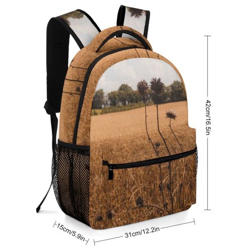 yanfind Children's Backpack Field Plant Grain Produce Vegetable Outdoors Grassland France Wheat Countryside Vegetation Preschool Nursery Travel Bag