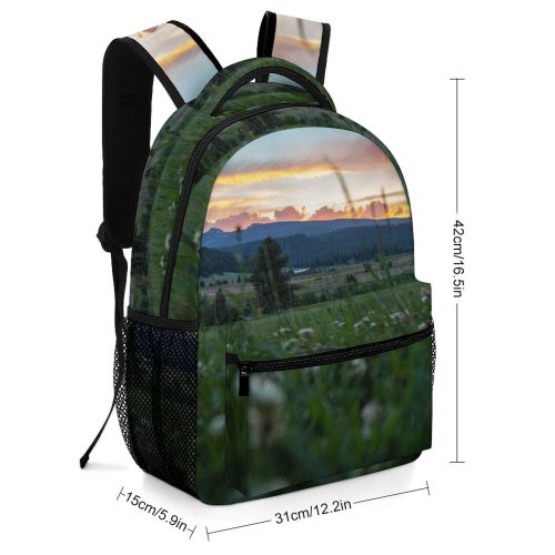 yanfind Children's Backpack Field Grassland Outdoors Countryside Farm Meadow Rural Grass Plant Abies Fir Tree Preschool Nursery Travel Bag