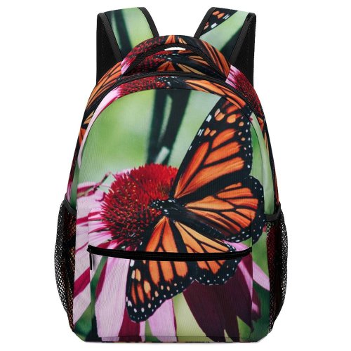 yanfind Children's Backpack Flora Wing  Garden Domain Monarch Plant Wildlife Bug Pollen Butterfly Preschool Nursery Travel Bag