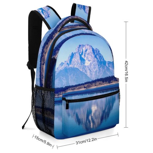 yanfind Children's Backpack Grand Picturesque Serene Park Amazing Scenery Teton Placid Landscape Mountains Travel Peaceful Preschool Nursery Travel Bag