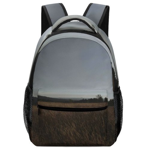 yanfind Children's Backpack Grey Grass Field Outdoors  Plant Portland Usa Sky Sunlight Grassland Gold Preschool Nursery Travel Bag