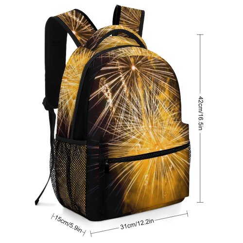 yanfind Children's Backpack Fireworks Sylvester Year Feuerwerk Colours Dark Night Beautiful Eve Neujahr Textures Preschool Nursery Travel Bag