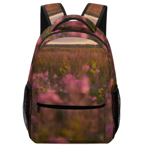 yanfind Children's Backpack Landscape Rural Countryside Plant Farm Pictures Grassland Outdoors Sunset Flower Preschool Nursery Travel Bag