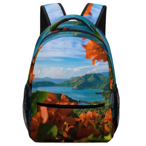 yanfind Children's Backpack Coast City Sleeping Scenery Tree Plant Leaf Philippines Island Ocean Shoreline Preschool Nursery Travel Bag