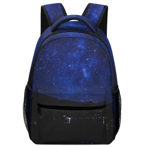yanfind Children's Backpack Dark Coastline Landscape Evening Travel Light Outdoors Starry Lake Reflection Coastal Preschool Nursery Travel Bag