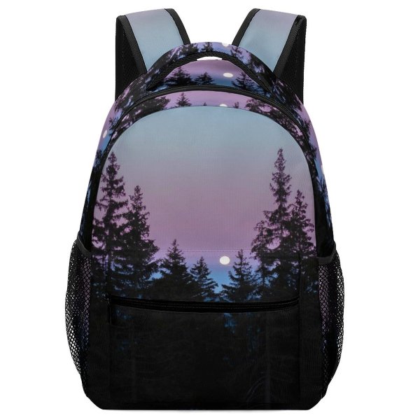 yanfind Children's Backpack Abies Pine Plant Woodland Forest Spruce  Pictures Outdoors Grey Tree Preschool Nursery Travel Bag