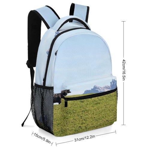 yanfind Children's Backpack Cattle Outdoors Field Grassland Countryside  Range Peak Ebnat Kappel Farm Pasture Rural Preschool Nursery Travel Bag