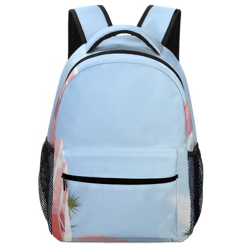 yanfind Children's Backpack Building Architecture Spain HQ City Pastel Summer Aesthetic Wall Urban Travel Housing Preschool Nursery Travel Bag