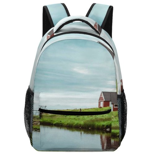 yanfind Children's Backpack Farm Rural Grass Landscape Grassland Daylight Travel Storm Barn Abandoned Building Outdoors Preschool Nursery Travel Bag