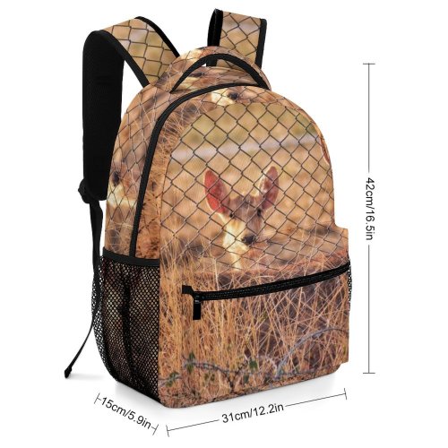 yanfind Children's Backpack Mesh Deers Mammals Wire Zoology Fence Herbivore Wild  Herbivorous Preschool Nursery Travel Bag