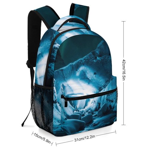 yanfind Children's Backpack Landscape Cave Iceland Pictures Winter Outdoors Desktop Snow  Free Gigjökull Preschool Nursery Travel Bag