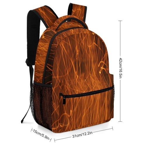 yanfind Children's Backpack Fire Night Abstract Bonfire Outside Heat Branch Plant Preschool Nursery Travel Bag