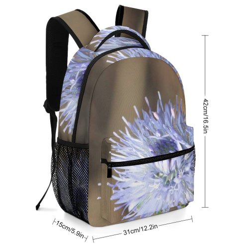 yanfind Children's Backpack Biennial Plants Flower Linear Leaves Lanceolate Narrow Stiffly Hairy Rosette Violet Flowers Preschool Nursery Travel Bag