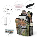 yanfind Children's Backpack  Wild Grass Daylight Field  Fox Wildlife Fur Outdoors Cute Carnivore Preschool Nursery Travel Bag