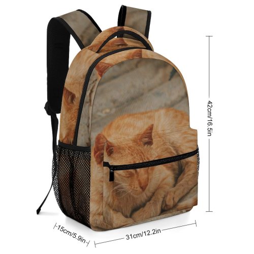 yanfind Children's Backpack Wood Winter Outdoors Cute Fur  Portrait Tree Family Stripe Art Abandoned Preschool Nursery Travel Bag
