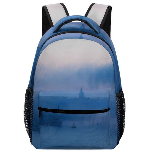 yanfind Children's Backpack Fog Vehicle Transportation Boat Stockholm Sweden Outdoors City Hall Watercraft Vessel Mist Preschool Nursery Travel Bag