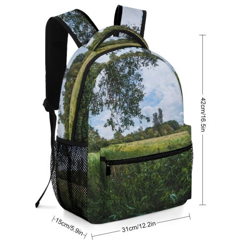 yanfind Children's Backpack Field Savanna Grass Rural Plant Free Outdoors Farm Wallpapers Pasture Land Preschool Nursery Travel Bag