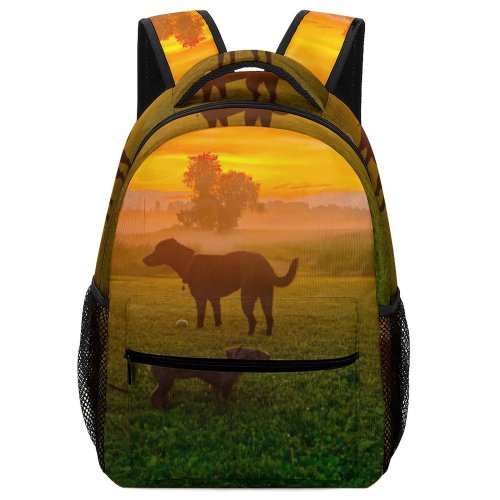 yanfind Children's Backpack Field Sky Grass Horse Rural Dog Plant Free Outdoors Farm Pasture Preschool Nursery Travel Bag