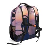 yanfind Children's Backpack Boats Backlit Girl Clouds Hands Sunset Landscape Evening  Beach Preschool Nursery Travel Bag