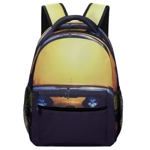 yanfind Children's Backpack  Golden  Sunset Landscape Evening Light Driving Extraterrestrial Transportation Outdoors Hour Preschool Nursery Travel Bag